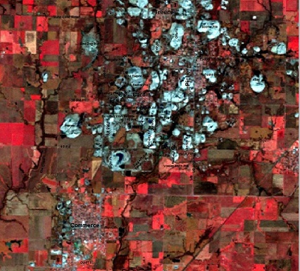 1988 and 2010 Composites of Landsat Bands 2, 3, and 4