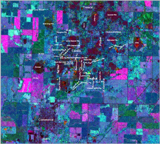 2010 Composite of Landsat ratios 5/7-3/1-4/5