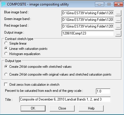 Screenshot of composite module
