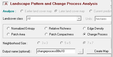 screenshot of change process feature location